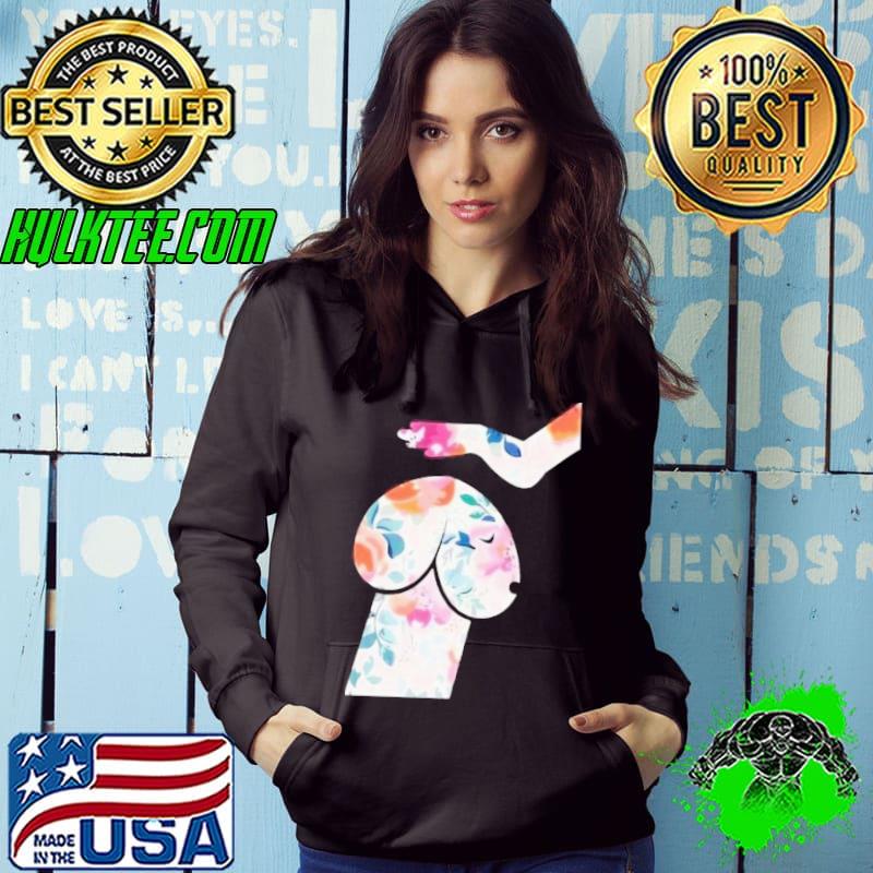 Dog and hand are flowers shirt