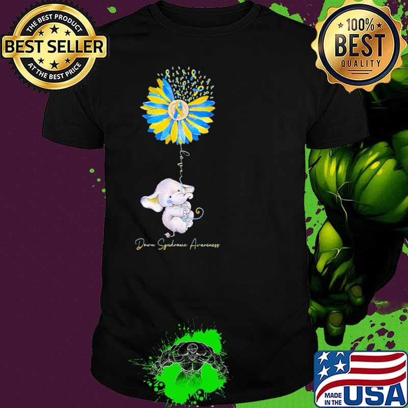 Down Syndrome Awareness Sunflower Love Elephant Shirt
