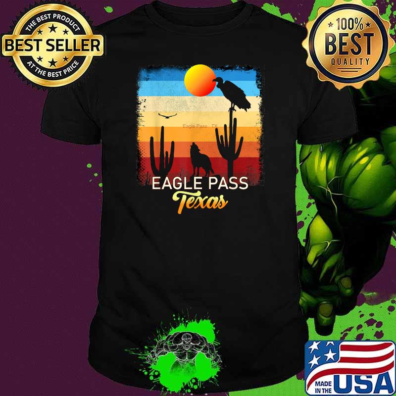 Eagle Pass Texas Vintage Coyote Sunset Texan Desert T-Shirt