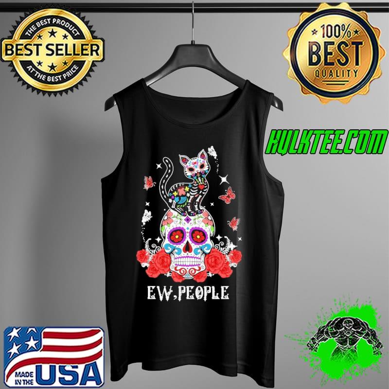 EW People Cat Skull Roses s Tank Top EW People Cat Skull Roses s Tank Top