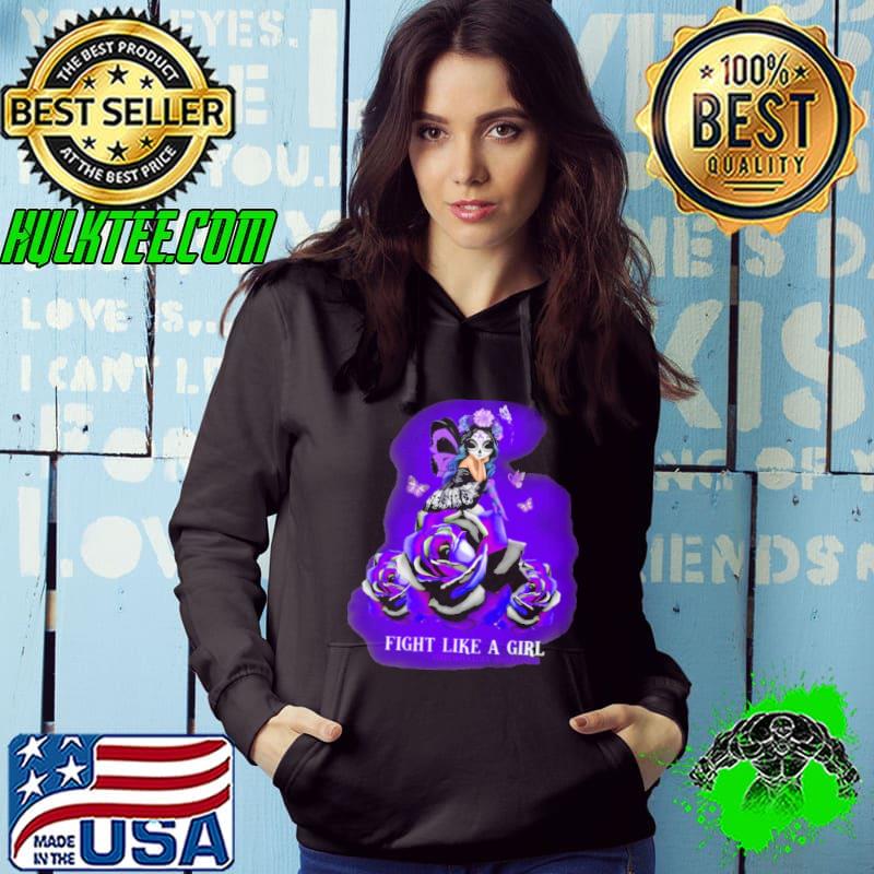 Fight Like A Girl Fibromyalgia Awareness Rose Shirt