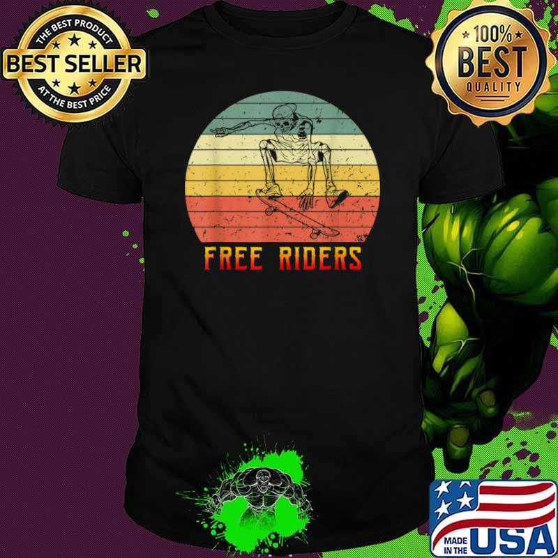Free Rider Skeleton Skateboard Halloween Shirt
