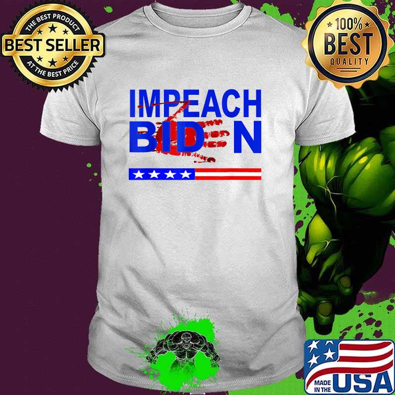 Funny impeach Joe Biden Bloody Skeleton Hand Halloween T-Shirt