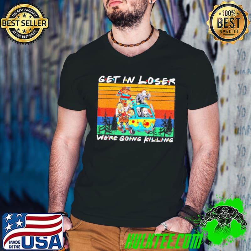 Get in loser we’re going killing Horror movie characters Halloween vintage s Guys V Neck Get in loser we’re going killing Horror movie characters Halloween vintage s Guys V Neck