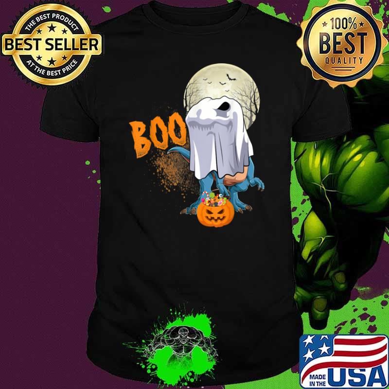 Ghost Dinosaur T rex Boo Halloween Gifts Men Pumpkin Shirt