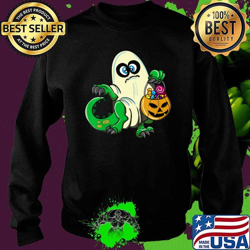Ghost Dinosaur T Rex Jack O lantern Halloween Candy Bag Shirt Sweater Ghost Dinosaur T Rex Jack O lantern Halloween Candy Bag Shirt Sweater