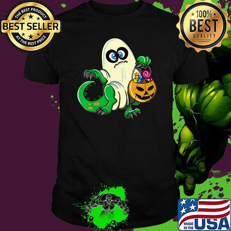 Ghost Dinosaur T Rex Jack O lantern Halloween Candy Bag Shirt