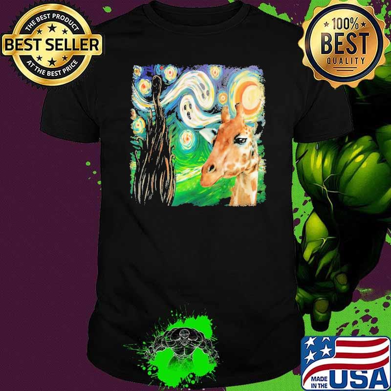 Giraffe In Halloween Night Sky Shirt