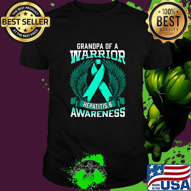 Grandpa Of Warrior Hepatitis B Awareness Ribbon T-Shirt