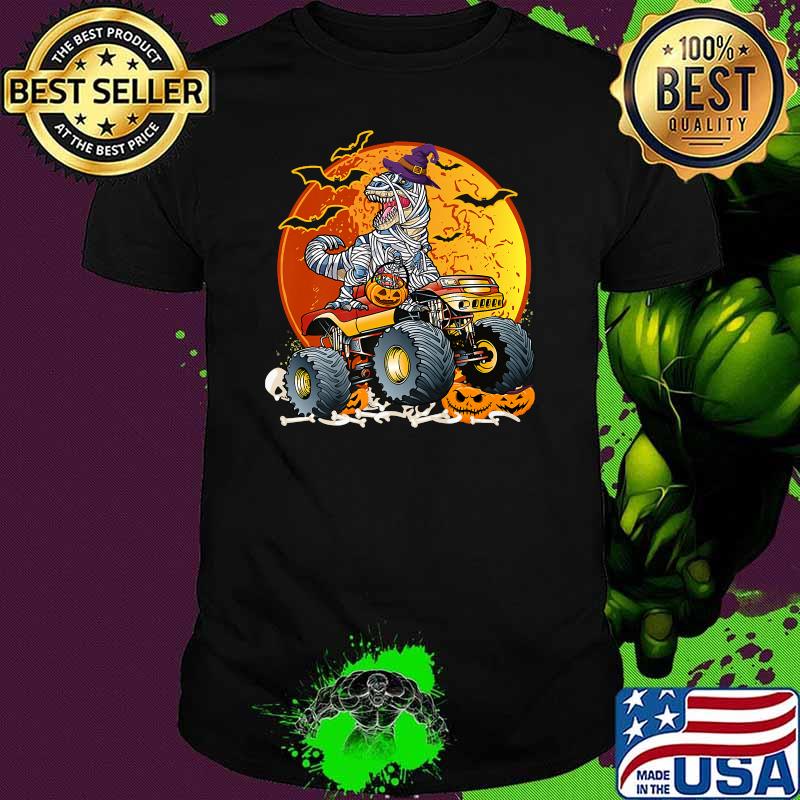 Halloween Dinosaur Zombie Monster Truck Toddler Blood Moon T-Shirt
