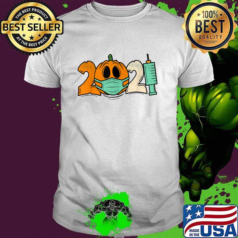 Halloween Quarantine 2021 Pumpkin In Face Mask T-Shirt