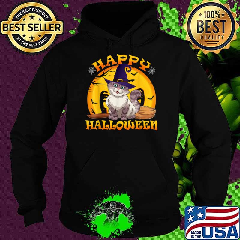 Happy Halloween Cat Blood Moon Shirt Hoodie Happy Halloween Cat Blood Moon Shirt Hoodie