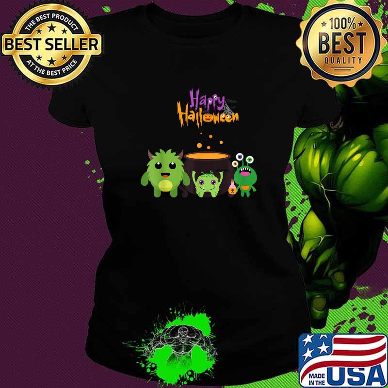 Happy Halloween Matching Cute Monster T-Shirt Ladies tee Happy Halloween Matching Cute Monster T-Shirt Ladies tee
