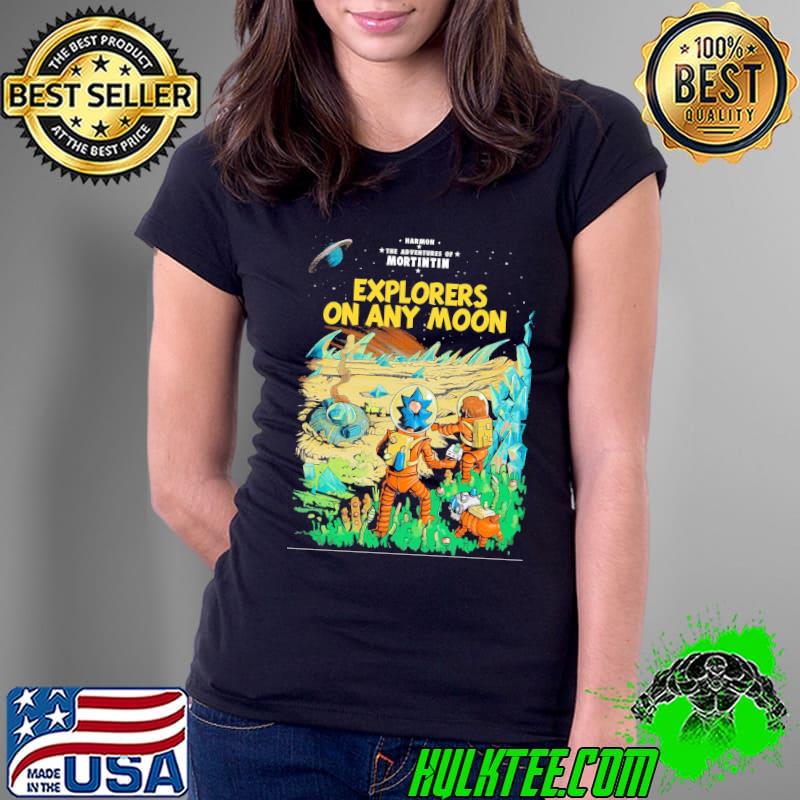 Harmon the adventures of mortintin Explorers On Any Moon s Ladies Tee Harmon the adventures of mortintin Explorers On Any Moon s Ladies Tee