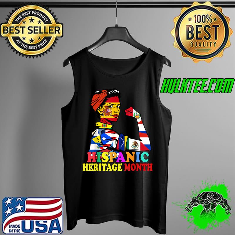 Hispanic Heritage Month Women Countries Latin Culture Flags T-Shirt Tank Top Hispanic Heritage Month Women Countries Latin Culture Flags T-Shirt Tank Top