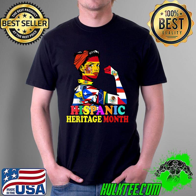 Hispanic Heritage Month Women Countries Latin Culture Flags T-Shirt Unisex Hispanic Heritage Month Women Countries Latin Culture Flags T-Shirt Unisex