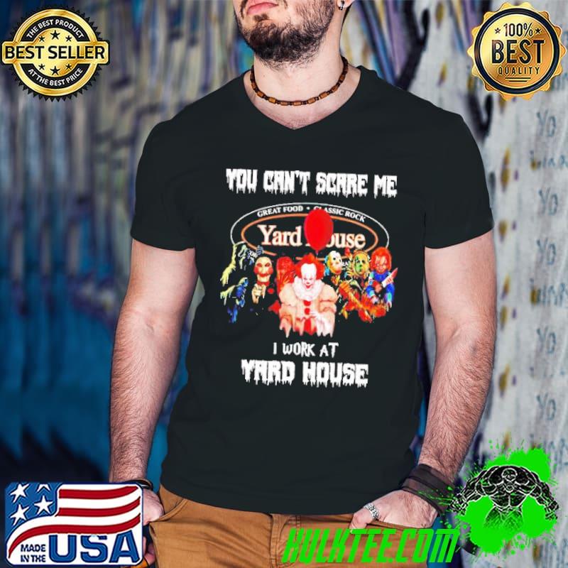 Horror Halloween you can’t scare me I work at Yard House s Guys V Neck Horror Halloween you can’t scare me I work at Yard House s Guys V Neck