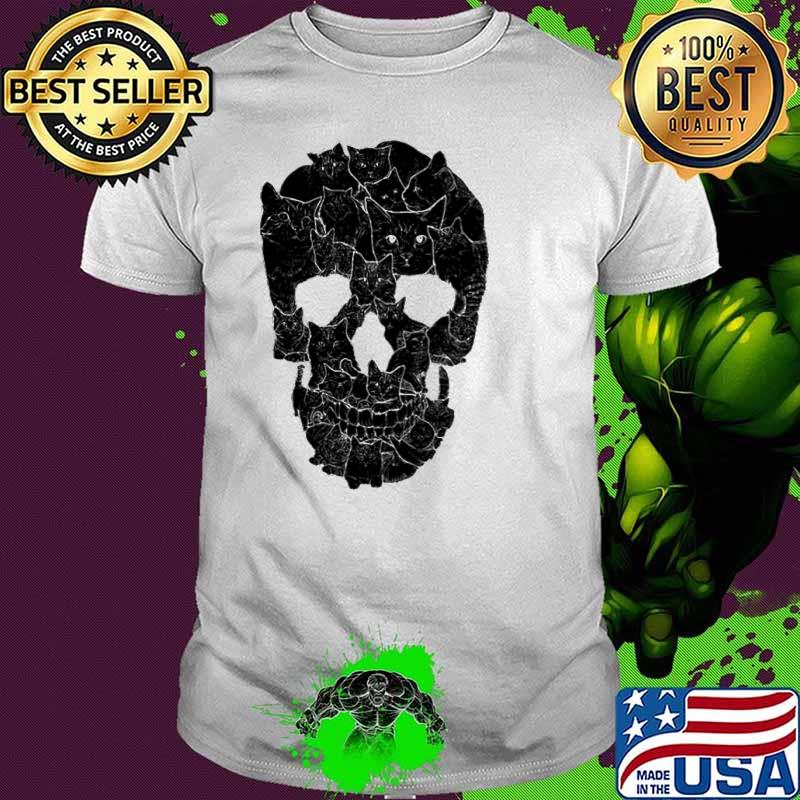 I Love Black Cat Skull Shirt