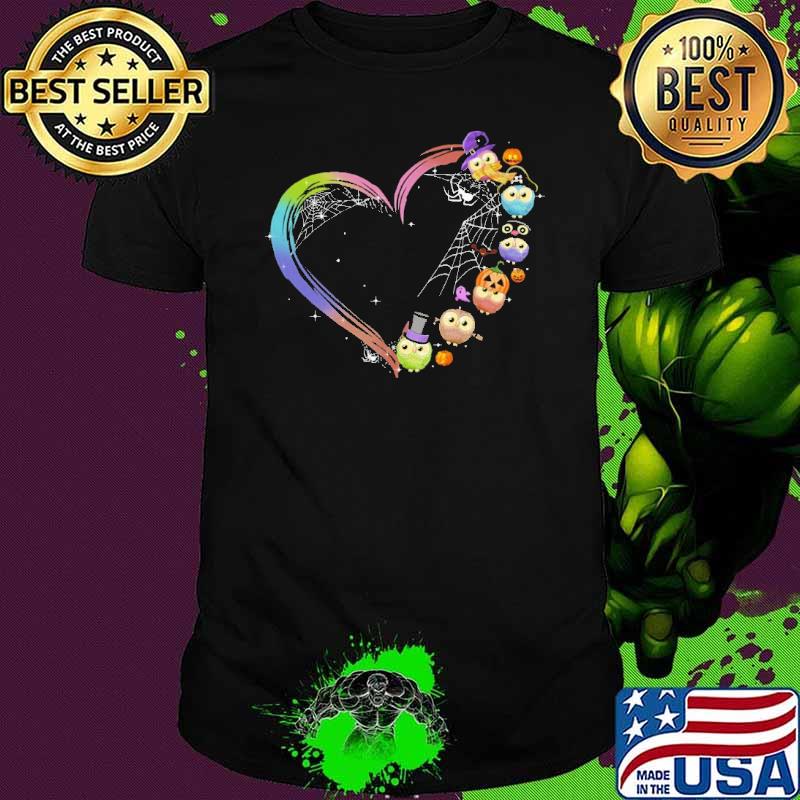 I Love Owls Heart Witch halloween Shirt
