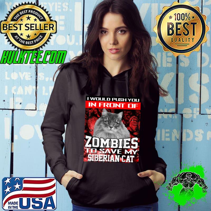 In Front Of Zombies To Save My Siberian Cat Halloween Shirt