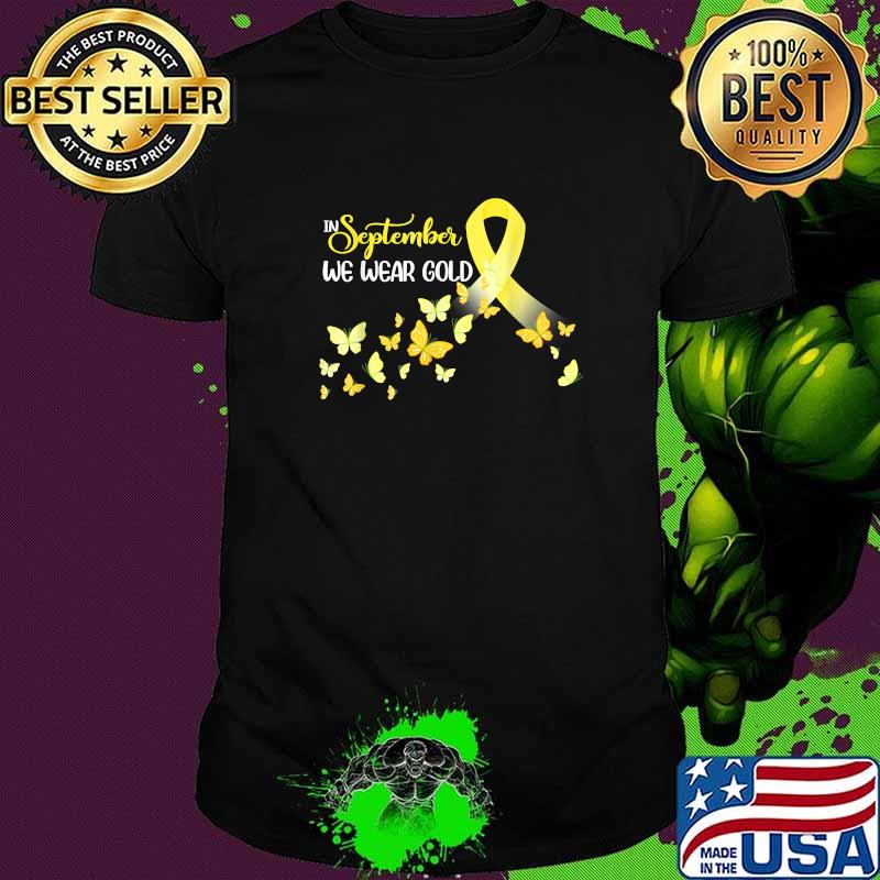 In September We Wear Gold Rainbow Childhood Cancer Awareness T-Shirt