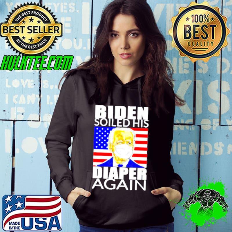 Joe Biden face mask soiled his diaper again American flag shirt
