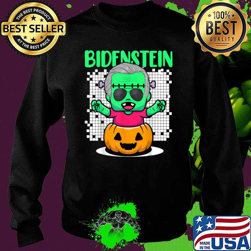 Kawaii Halloween Pumpkin Head And Biden As Frankenstein Shirt Sweater Kawaii Halloween Pumpkin Head And Biden As Frankenstein Shirt Sweater