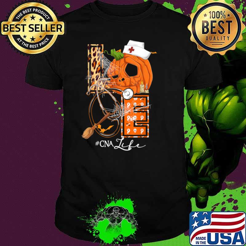 Love CNA Life Stethoscope Halloween Nursing Pumpkin Shirt