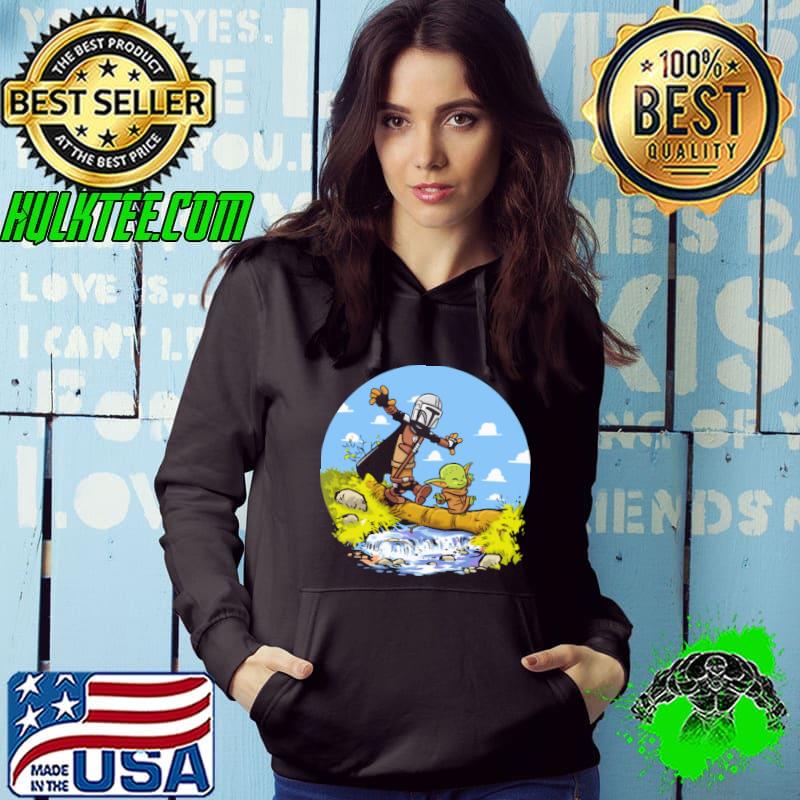 Mandalorian yoda calvin circle shirt