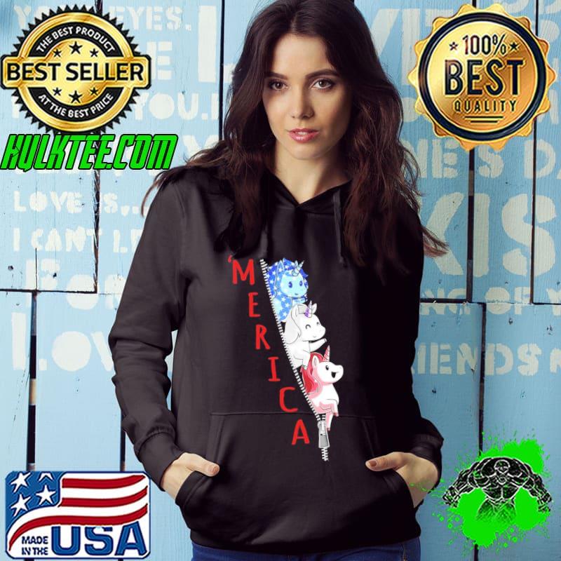 Merica Unicorns American Patriotic Cute 4Th Of July Shirt