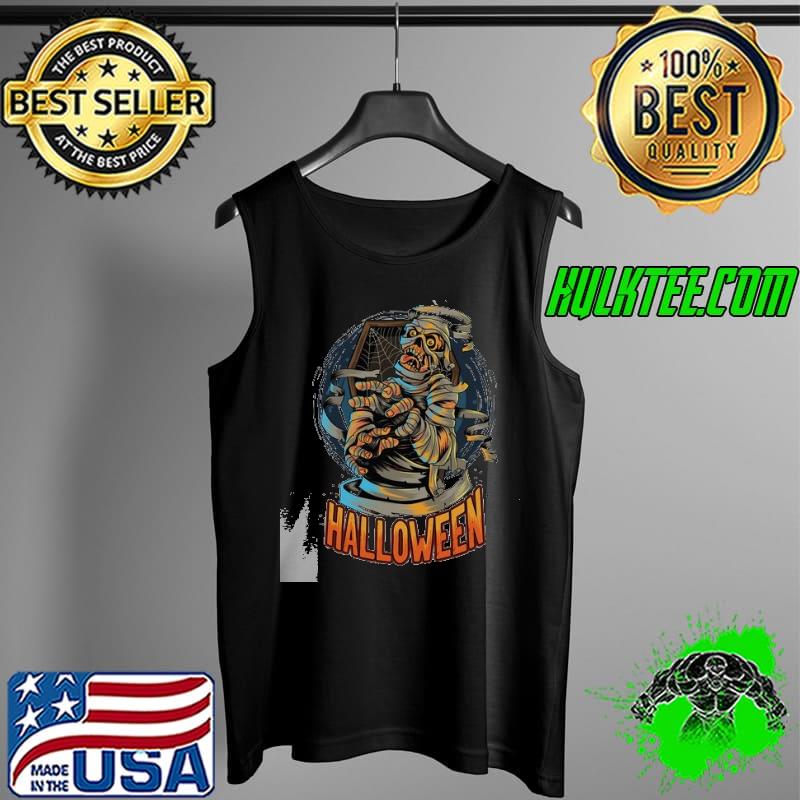 Mummy Comes Out Coffin Skull Halloween T Shirt Tank Top Mummy Comes Out Coffin Skull Halloween T Shirt Tank Top