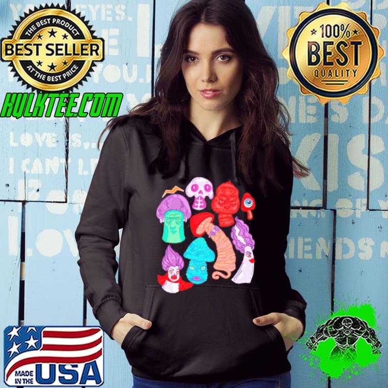 Mushroom monsters pattern garden shirt