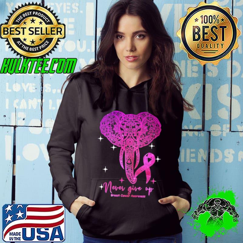 Never Give Up Breast Cancer Awareness Elephant shirt