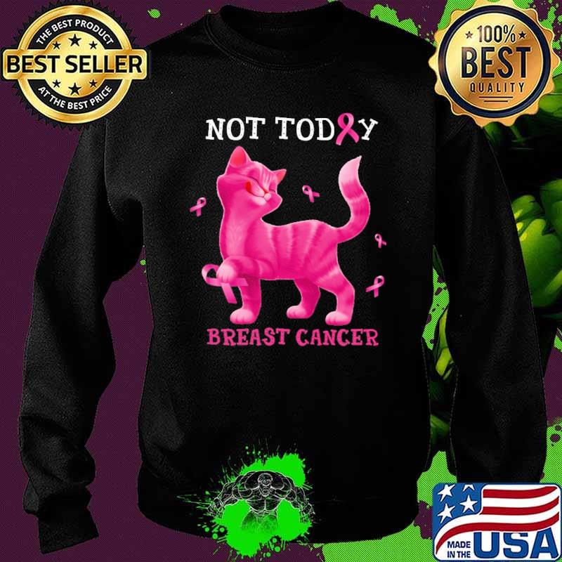 Not today breast cancer cat pink ribbon s Sweater Not today breast cancer cat pink ribbon s Sweater
