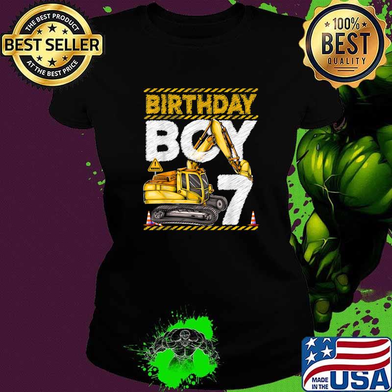 Official birthday Boy 7 Construction 7th Birthday Excavator Birthday T-Shirt Ladies tee Official birthday Boy 7 Construction 7th Birthday Excavator Birthday T-Shirt Ladies tee