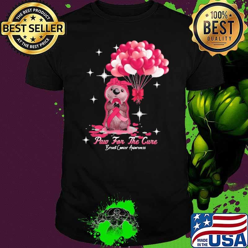 Paw For The Cure Breast cancer awareness balloon heart shirt Paw For The Cure Breast cancer awareness balloon heart shirt