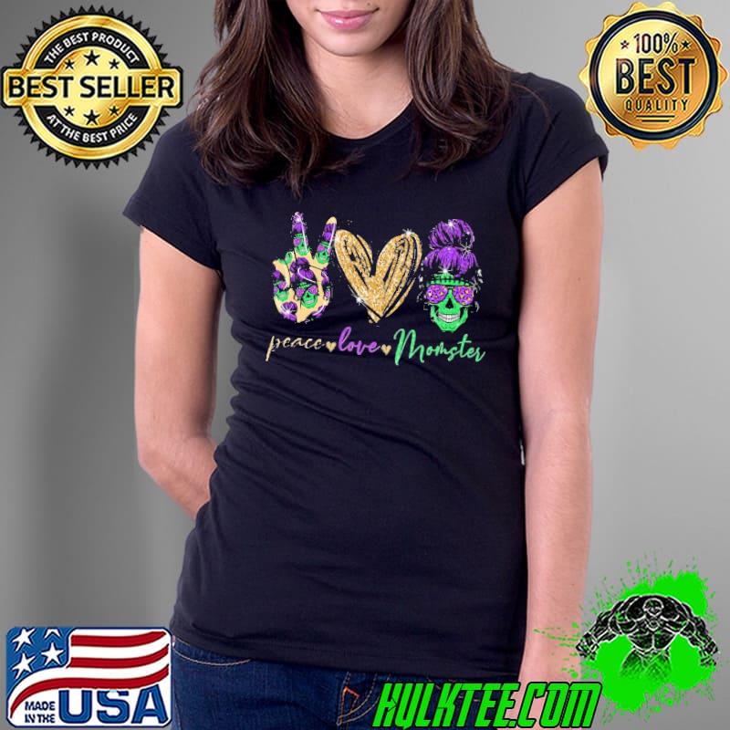 Peace love monster skull heart s Ladies Tee Peace love monster skull heart s Ladies Tee