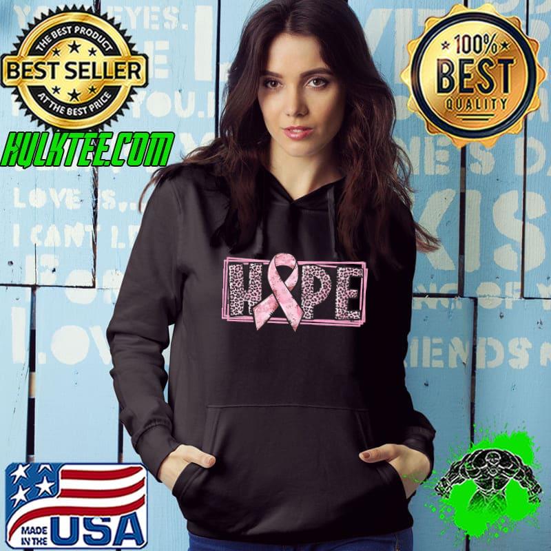 Pink Ribbon With Leopard Print Hope Breast Cancer Survivors T-Shirt