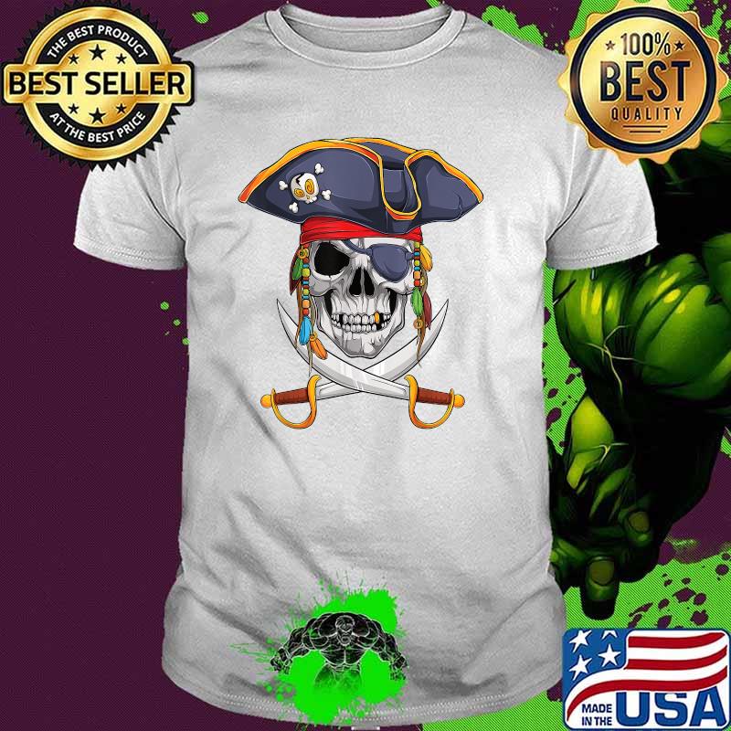 Pirate Skull Halloween Little T-Shirt