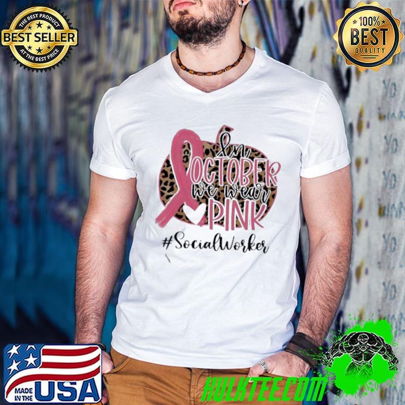 Premium in October We Wear Pink Breast Cancer Leopard #Social Worker Shirt Guys V Neck Premium in October We Wear Pink Breast Cancer Leopard #Social Worker Shirt Guys V Neck