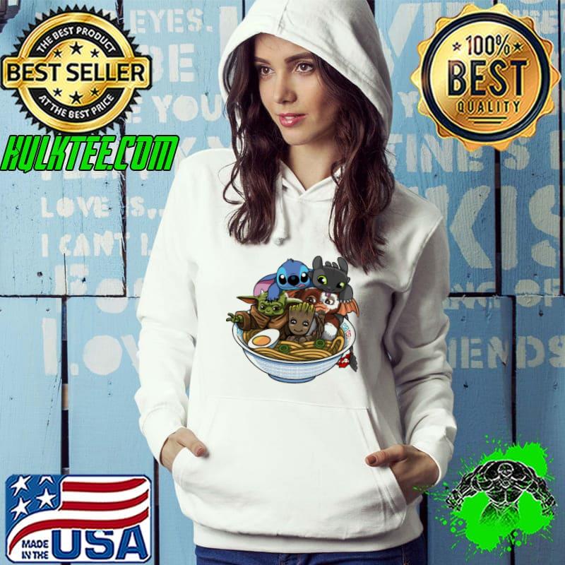 Ramen team kawaii ghost yoda stitch shirt