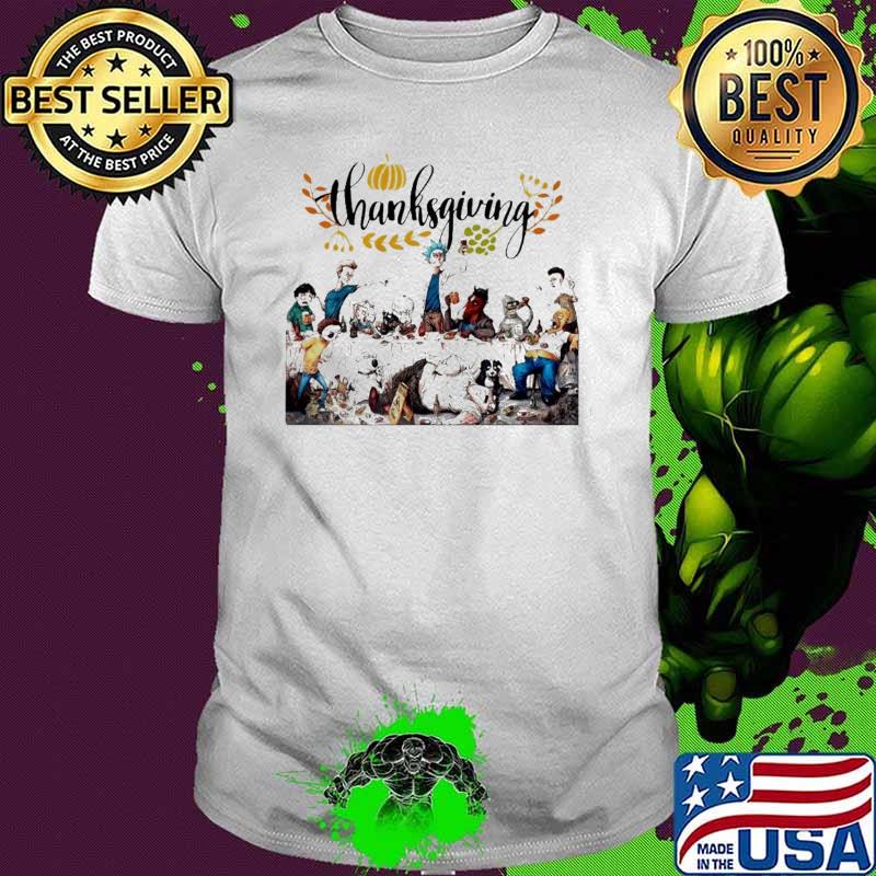 Rick Morty Homer Futurama Bojack Pickles Family ThanksGiving shirt