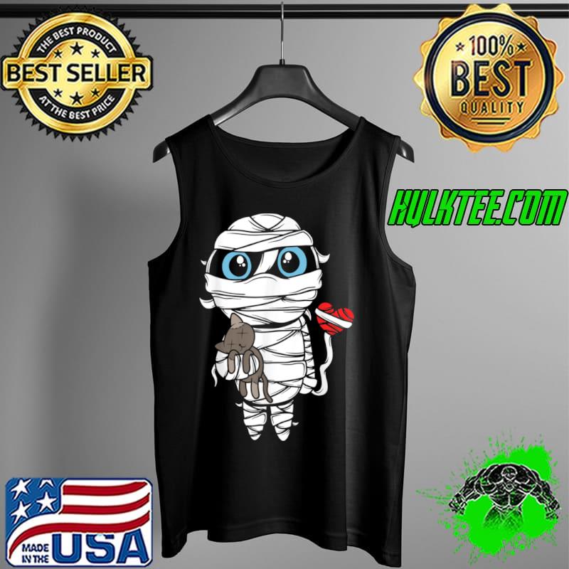 Sad Halloween Mummy With Cat And Bandaged Balloon Heart Shirt Tank Top Sad Halloween Mummy With Cat And Bandaged Balloon Heart Shirt Tank Top