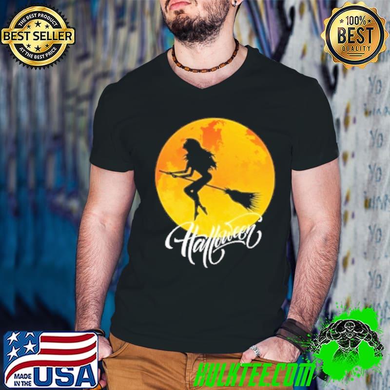 Sexy Witch Flying Broomstick Halloween Shirt Guys V Neck Sexy Witch Flying Broomstick Halloween Shirt Guys V Neck