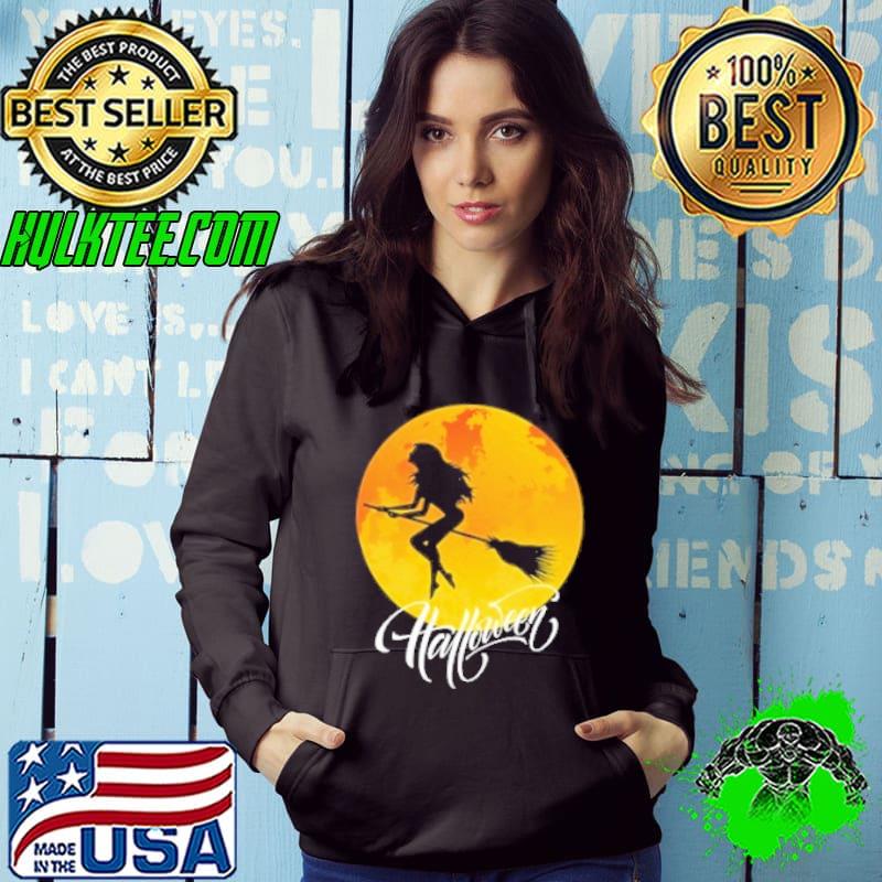 Sexy Witch Flying Broomstick Halloween Shirt