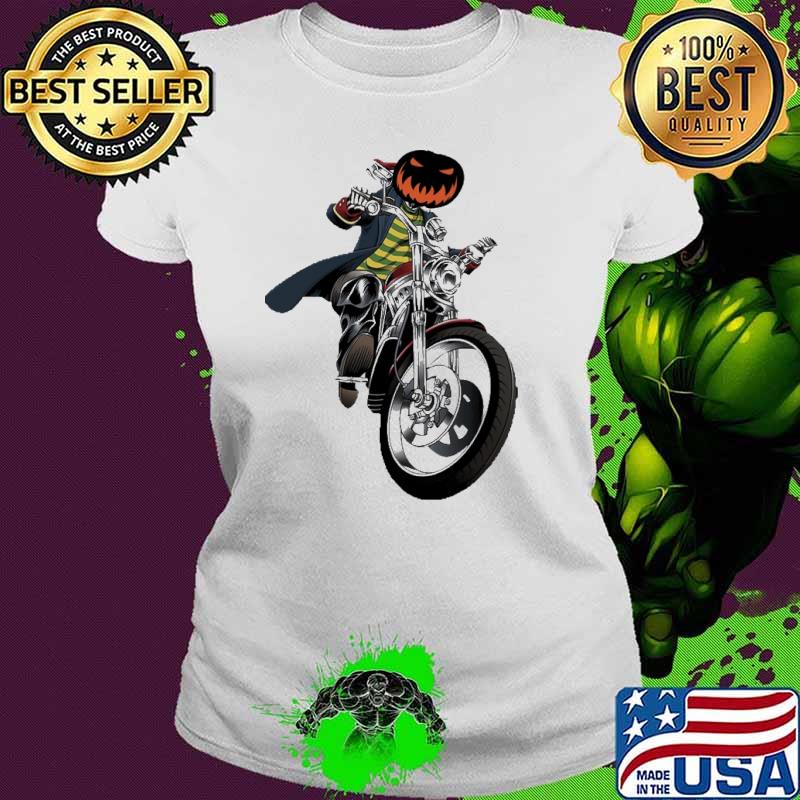 Skeleton Dirt Bike Halloween Pumpkin Shirt Ladies tee Skeleton Dirt Bike Halloween Pumpkin Shirt Ladies tee