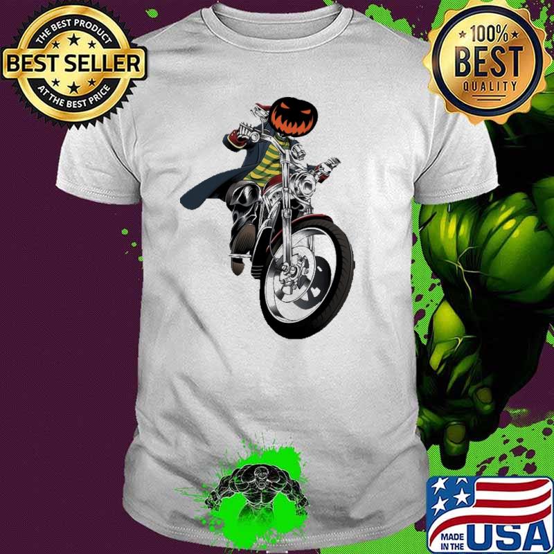 Skeleton Dirt Bike Halloween Pumpkin Shirt