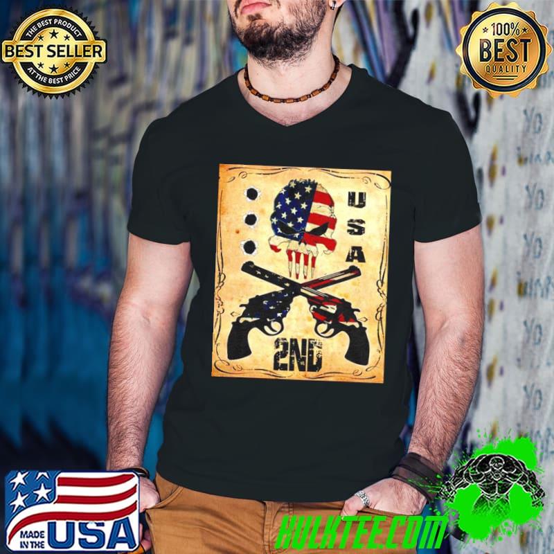 Skull gun 2nd Amendment USA American Flag s Guys V Neck Skull gun 2nd Amendment USA American Flag s Guys V Neck