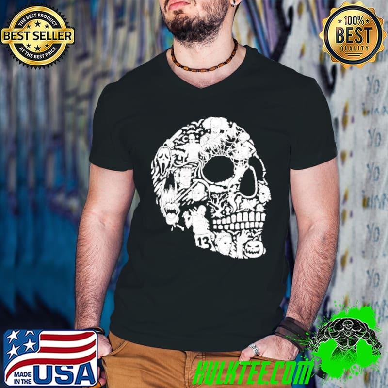 Skull horror characters Halloween mashup s Guys V Neck Skull horror characters Halloween mashup s Guys V Neck