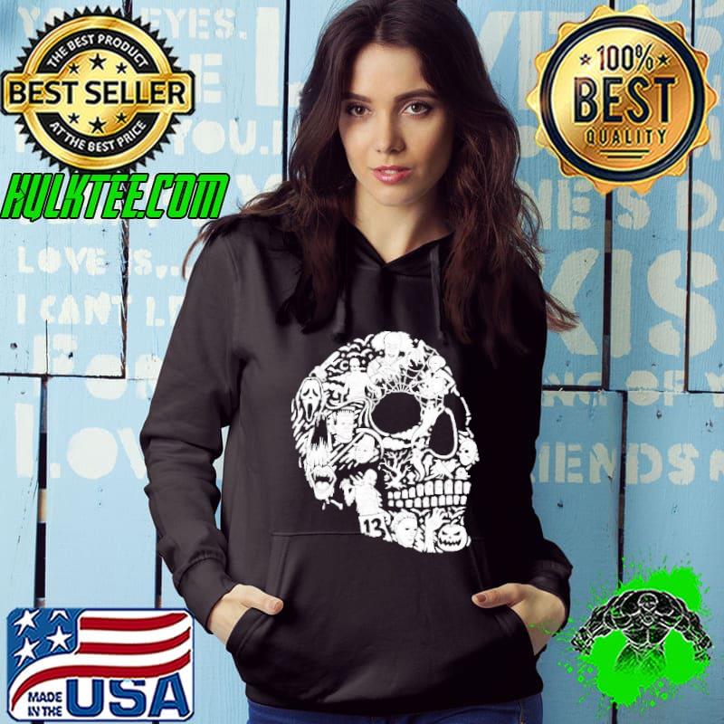 Skull horror characters Halloween mashup shirt